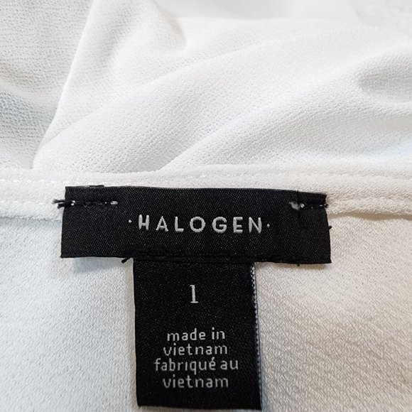 Halogen White Sleeveless Cowl Neck Blouse Size Large - Picture 4 of 14